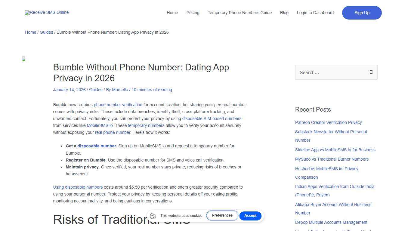 Bumble Without Phone Number: Dating App Privacy in 2025
