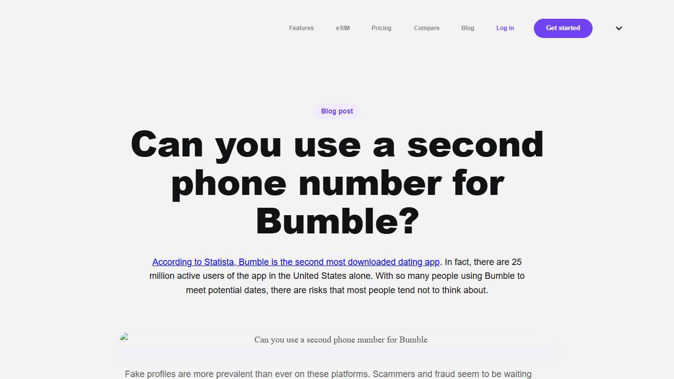 Can I use a second phone number for Bumble? | SLYNUMBER