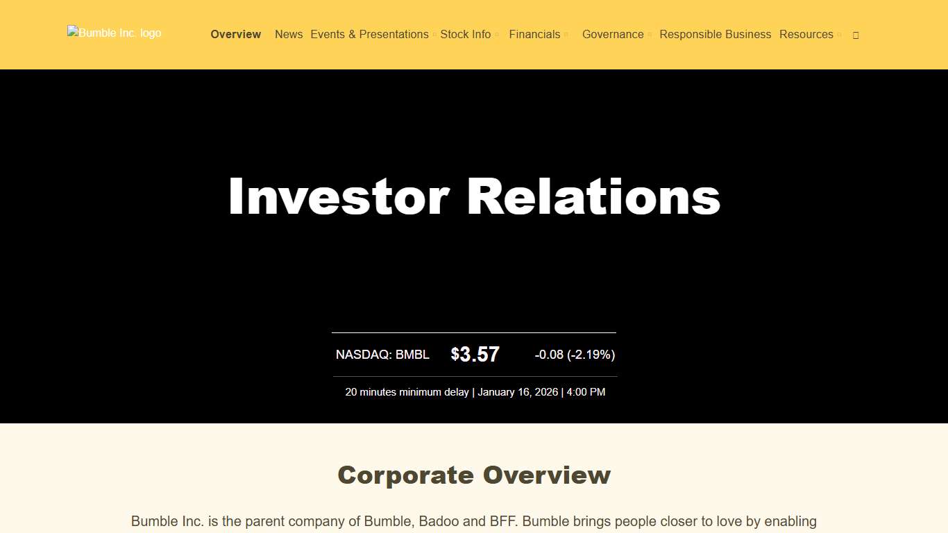 Bumble Inc. | Investor Relations